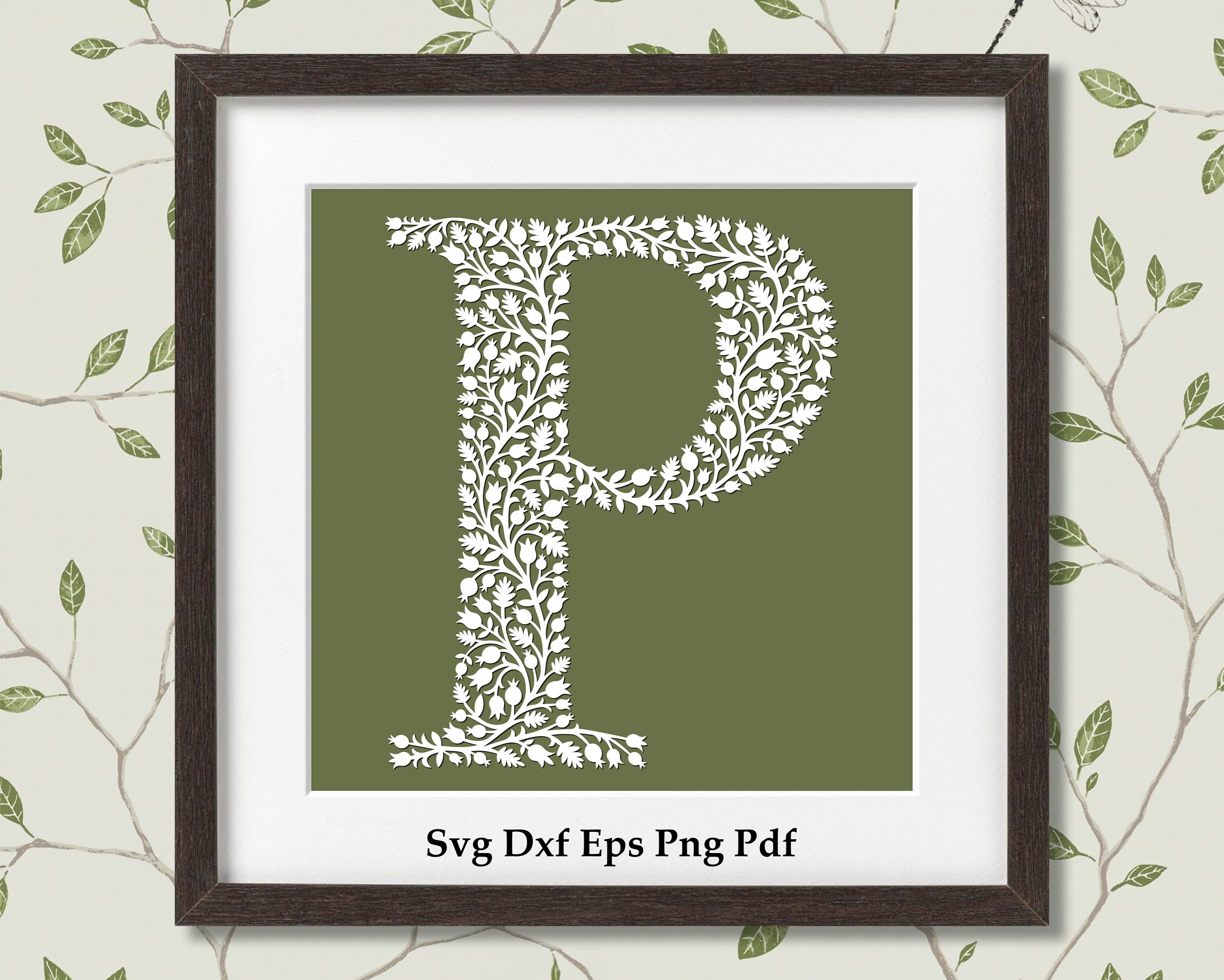 Letter P / ornamental initial / decorative letter / wall decor Etsy