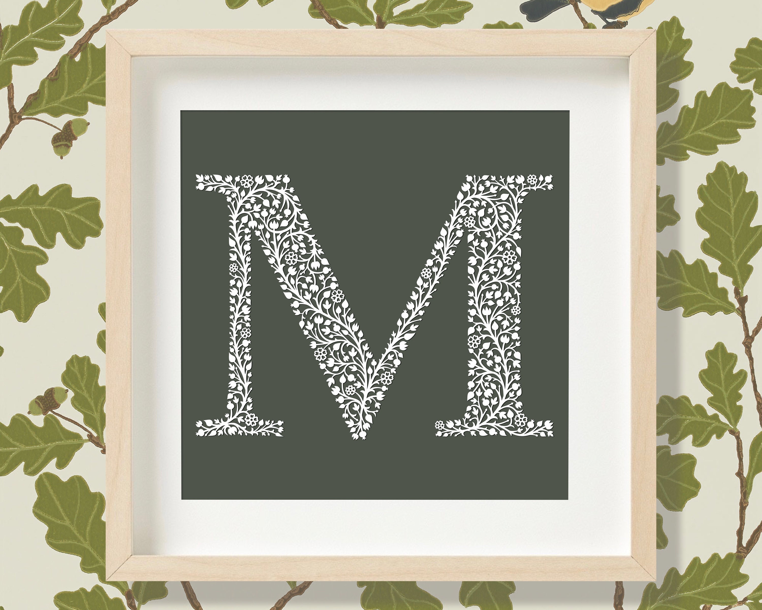 Letter M / ornamental initial / decorative letter / wall decor Etsy