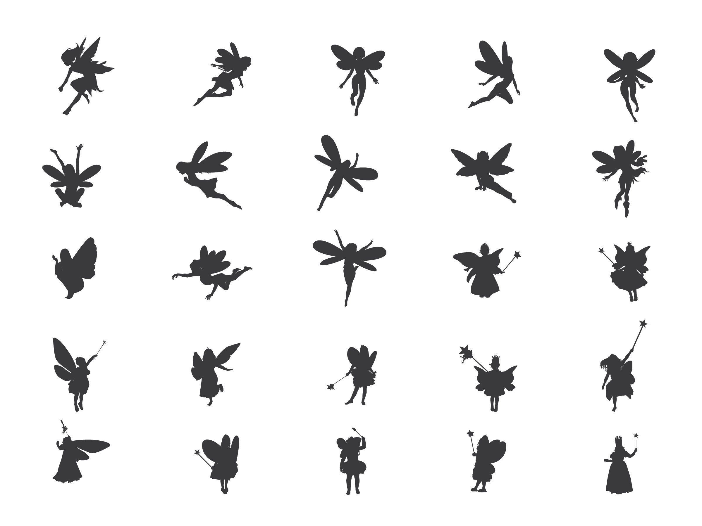 Download 25 Fairy Silhouette Svg Bundle, Fair Svg Files, Fairy ...
