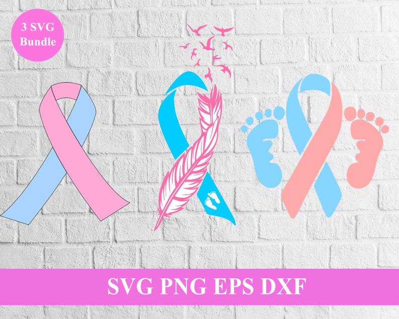 Download Miscarriage Infant Awareness Ribbon Svg Feathers Birds ...