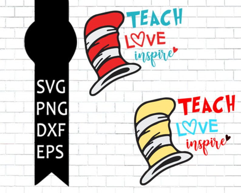 Download Teach Love Inspire Svg Teacher Svg Dr Seuss Svg Love Svg | Etsy