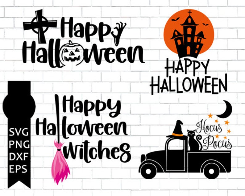 Hocus Pocus Svg Happy Halloween Svg Pumpkin Quote Svg 12 Halloween Svg Files Fall Svg Bundle Witch Svg Png Eps Dxf Trick or Treat Svg