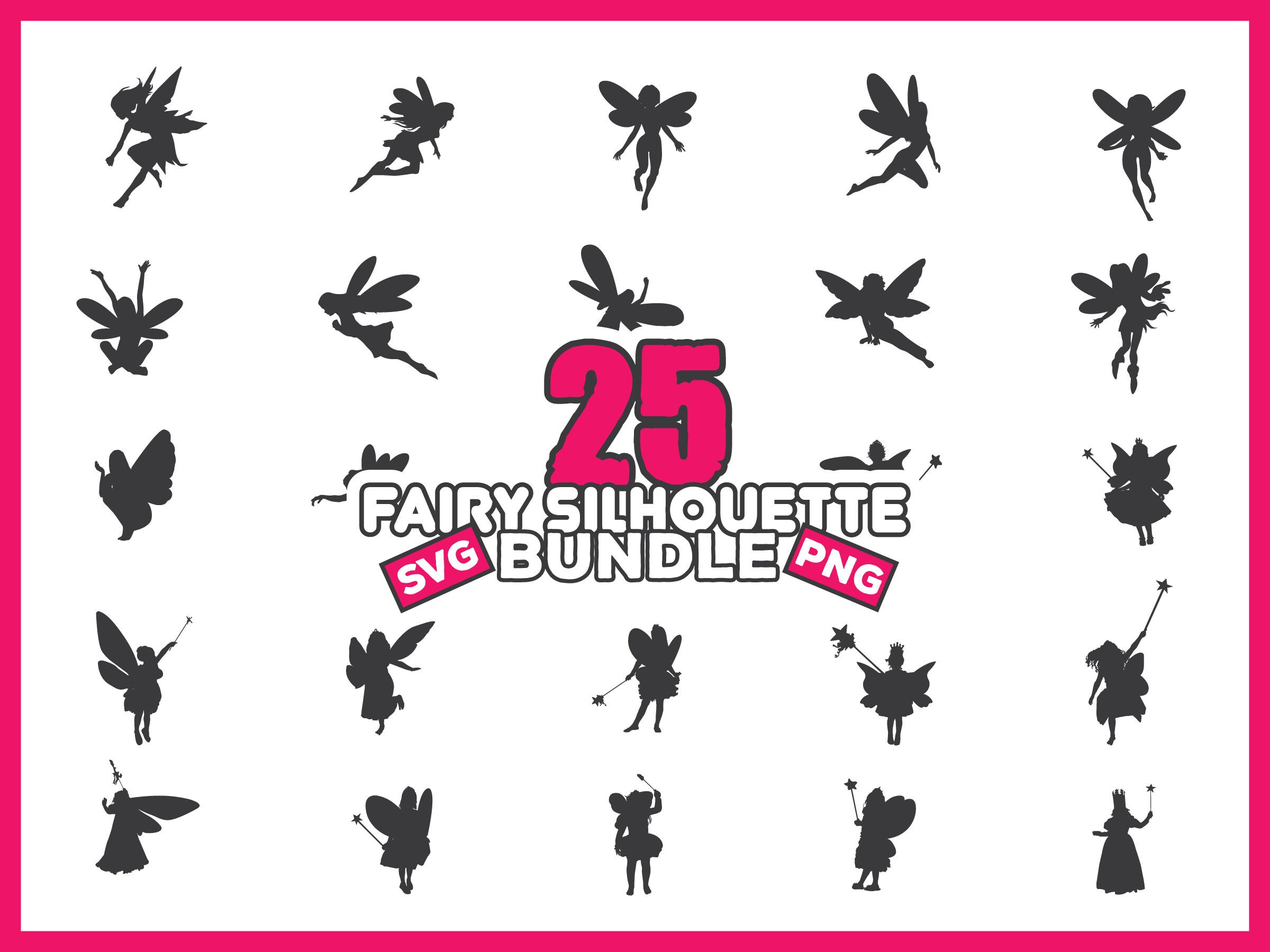 Download 25 Fairy Silhouette Svg Bundle, Fair Svg Files, Fairy ...