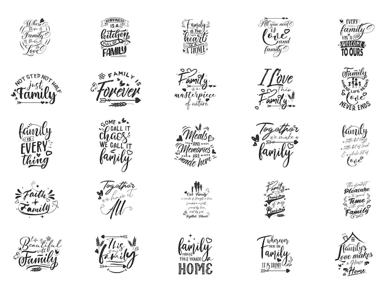 Instant Download Family Svg Files Home Decor Svg 25 Family Quotes Svg Bundle Family SVG Quotes Png Eps Family Love Svg Home Quote Svg
