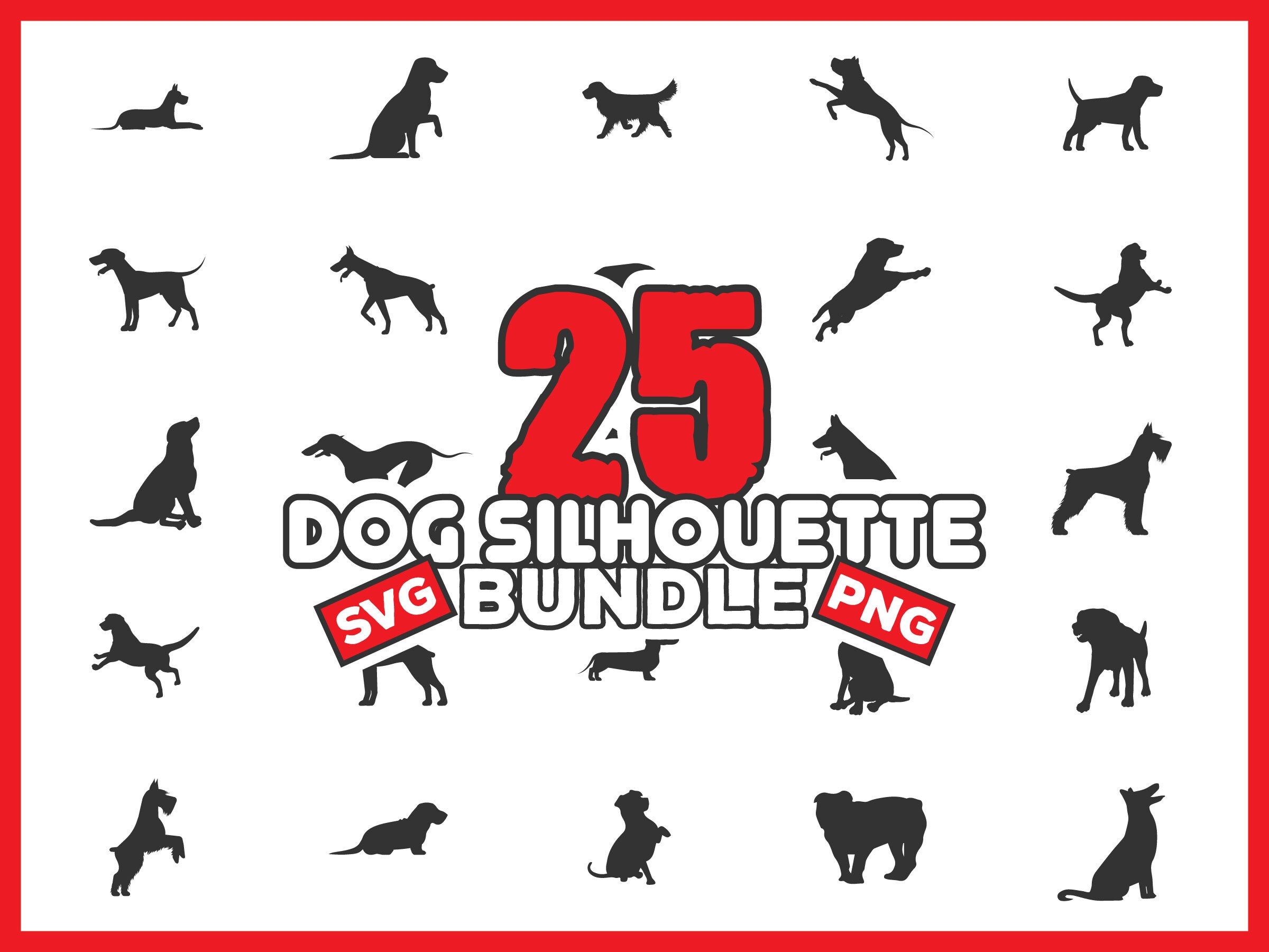 Download 25 Dog Silhouette Svg Bundle, Dog Breed SVG Bundle, Dog ...