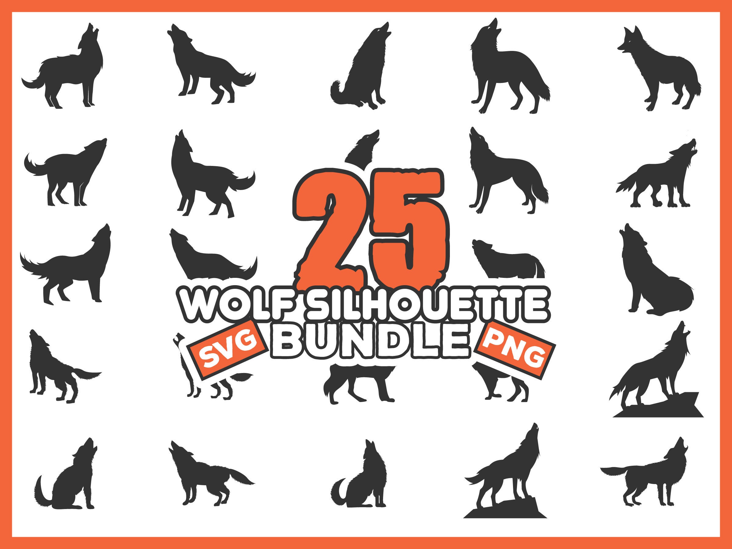 Download 25 Wolf Silhouette Svg Bundle, Animal Svg, Svg Cut Files ...