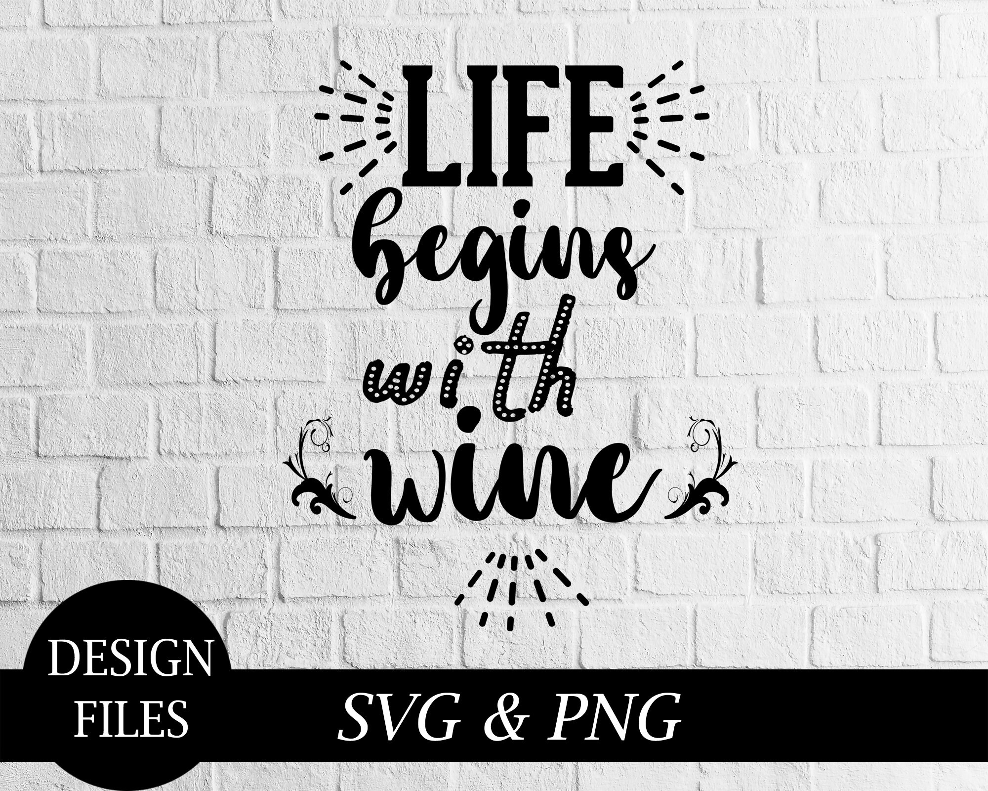 Das Leben beginnt mit Wein Svg Wein Zitate Svg Datei trinken Etsy