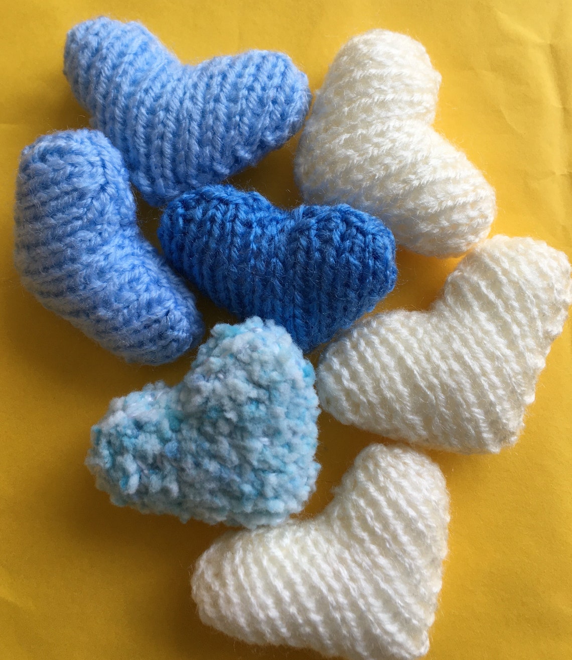Hand knitted pocket hug hearts collections of 7. Etsy