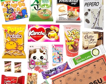 Premium Deluxe Asian Snack Box Hamper by Chimasu - Includes Japanese, Korean, Chinese, Taiwanese, Singaporean Snacks and Sweets & Much More