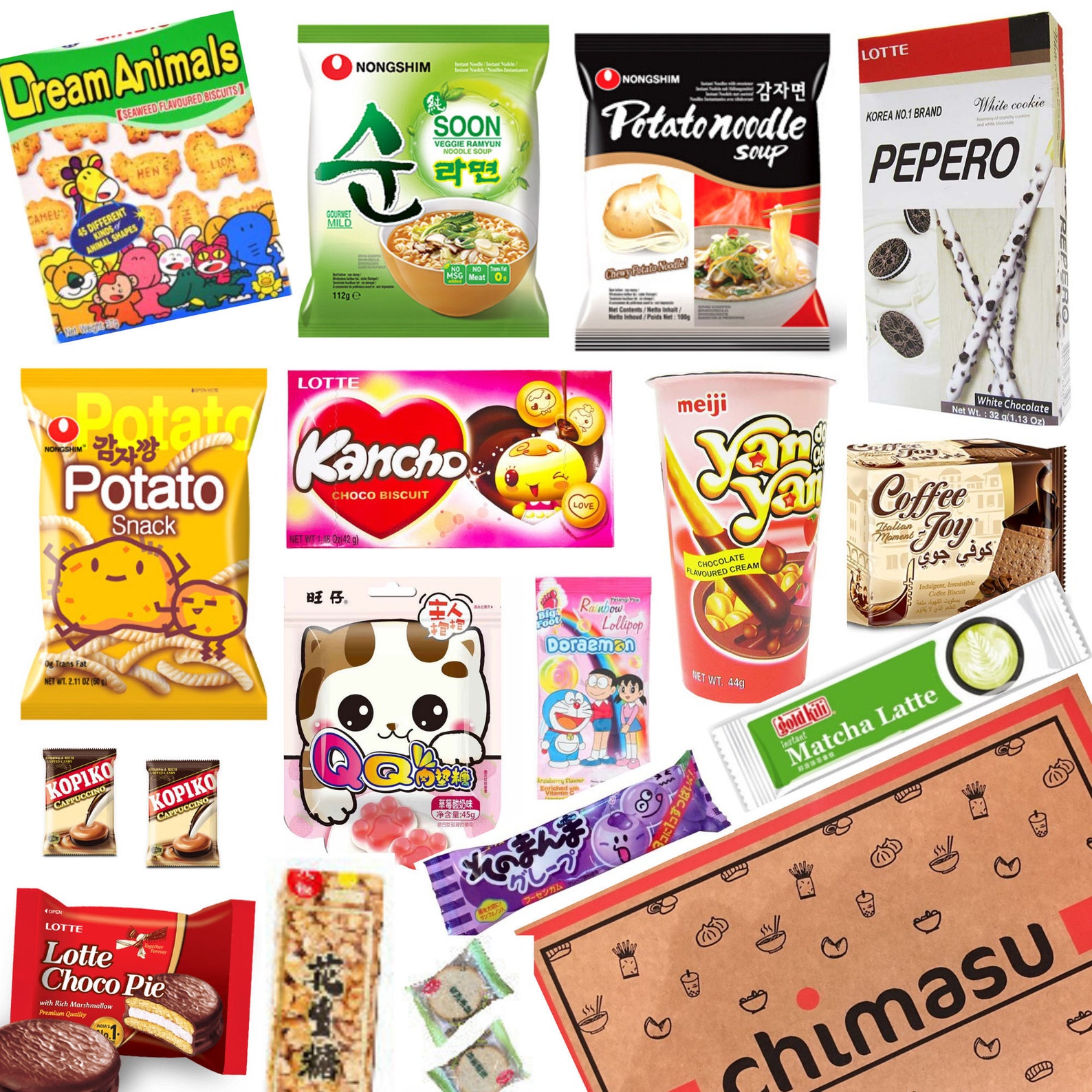 Asian savoury Snack Box Hamper by Chimasu Includes Japanese, Korean, Chinese, Taiwanese