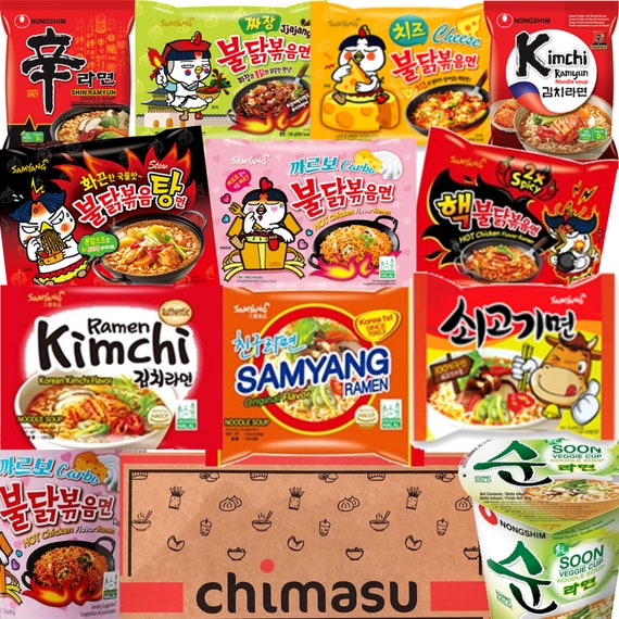 Coréen Épicé Ramen Noodles Snack Box Hamper par Chimasu 6 paquets
