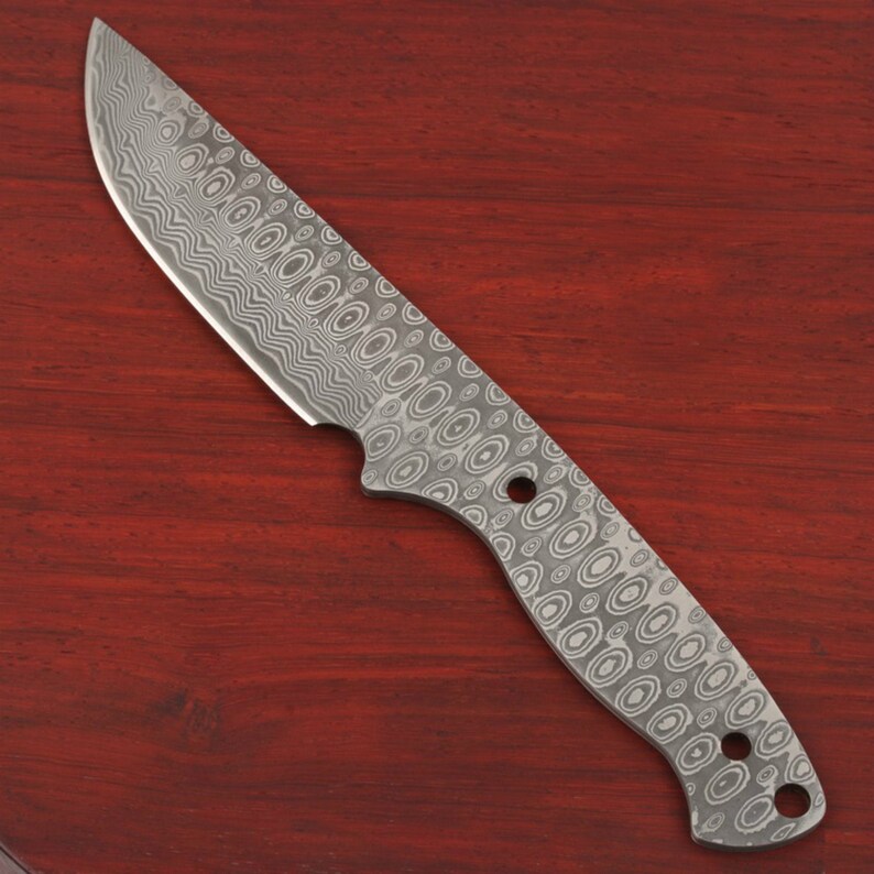 Edged Damascus Steel Knife Billet Knife Blade Integrated Etsy