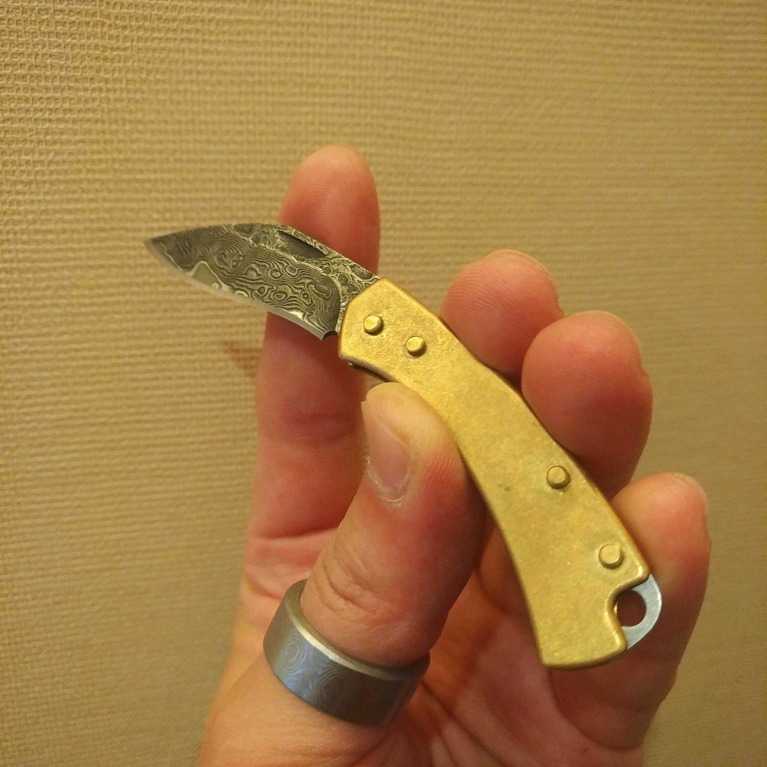 4 L Damascus Pocket Folding Knife Key Knife Keychain Etsy