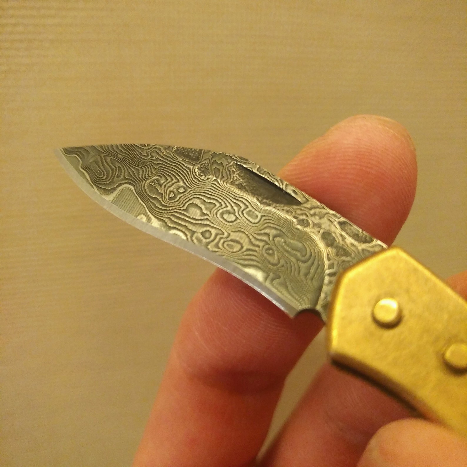 4 L Damascus Pocket Folding Knife Key Knife Keychain Etsy