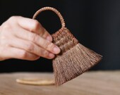 Natural Palm Silk Mini Broom, Tea Table Brush, Framed Brush, Photography Props, Hand-played Decompression