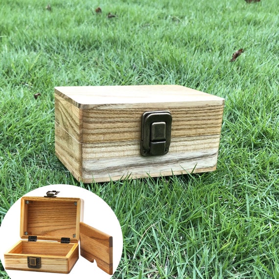 4.8L Camphor Wood Stash Box With Double Cover, Cigarette Try