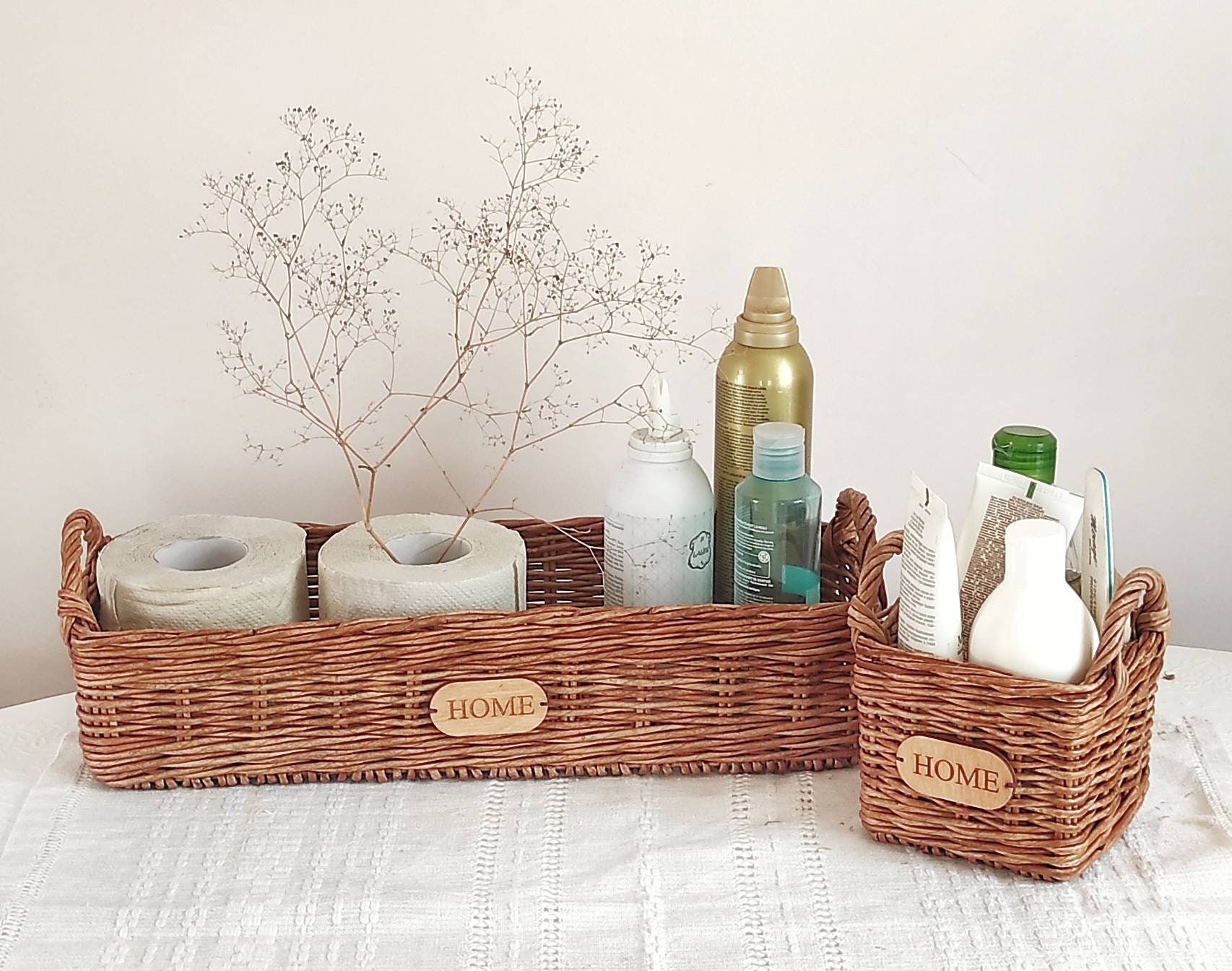 Set von 2 rustikalen Badezimmer Korbkörben Toilettenpapier | Etsy