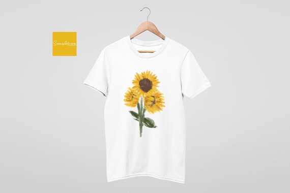 Sunflower T-shirt Black or White Art 