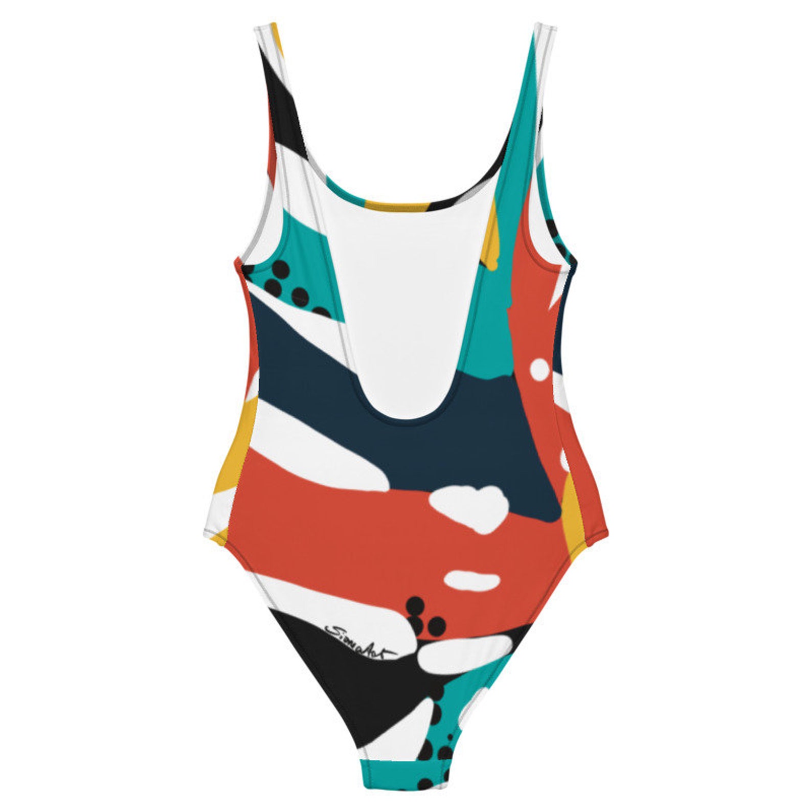 Trendy Beach Wear Onepiece Swimsuit Abstract Swimwear Etsy