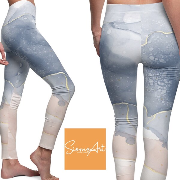 Marble Gym Leggings Etsy