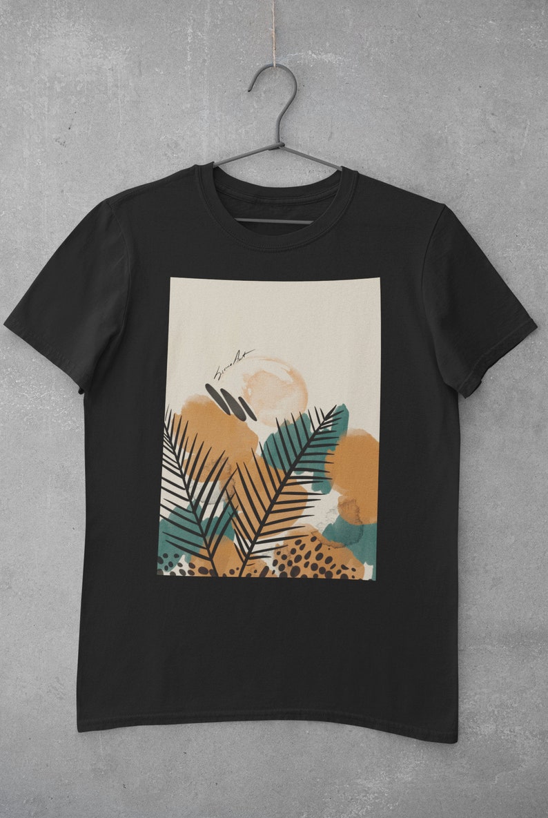 Leaves Tshirt Trendy T-shirt Art T-shirt Stylish Tshirt Abstract tshirt,Aesthetic Tee Spring T-shirt,Summer Tropical Print Modern Tee