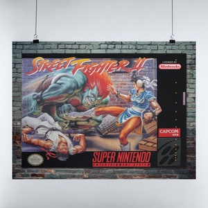 Street Fighter II SNES Blanka Chun-Li Box Poster