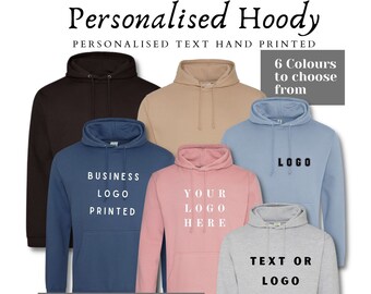 Personalised Hoody Hand Printed Hoodie Your Logo or Text - Etsy Ireland