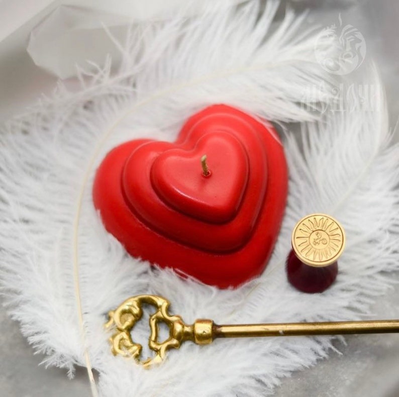 Candle Mold Resin Mold Soap Mold \u201cHeart triple heart love heart\u201d