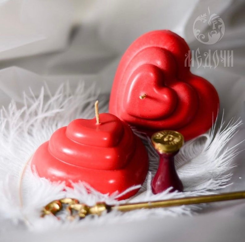 Candle Mold Resin Mold Soap Mold \u201cHeart triple heart love heart\u201d