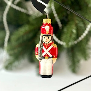 Soldier Christmas glass ornament, Hand painted Christmas tree glass ornament, Hand blown Glass Christmas, Christmas gift