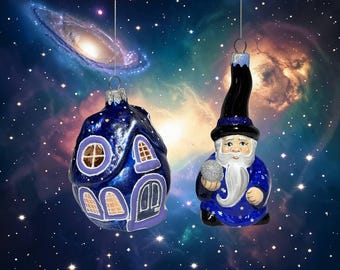 Wizard Glass Christmas Ornament Set, Nostradamus Ornament, Fairy Xmas decoration
