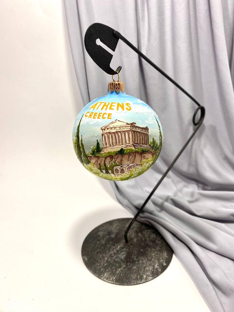 Round Parthenon Athens Greece Ornament, Parthenon Travel Gift, European Keepsake ...