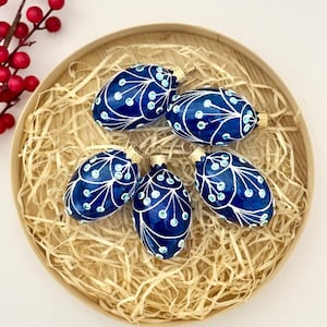 Easter Blue egg glass ornament, Easter tree Egg decor, Easter decoration, Easter spring decor, Easter gift