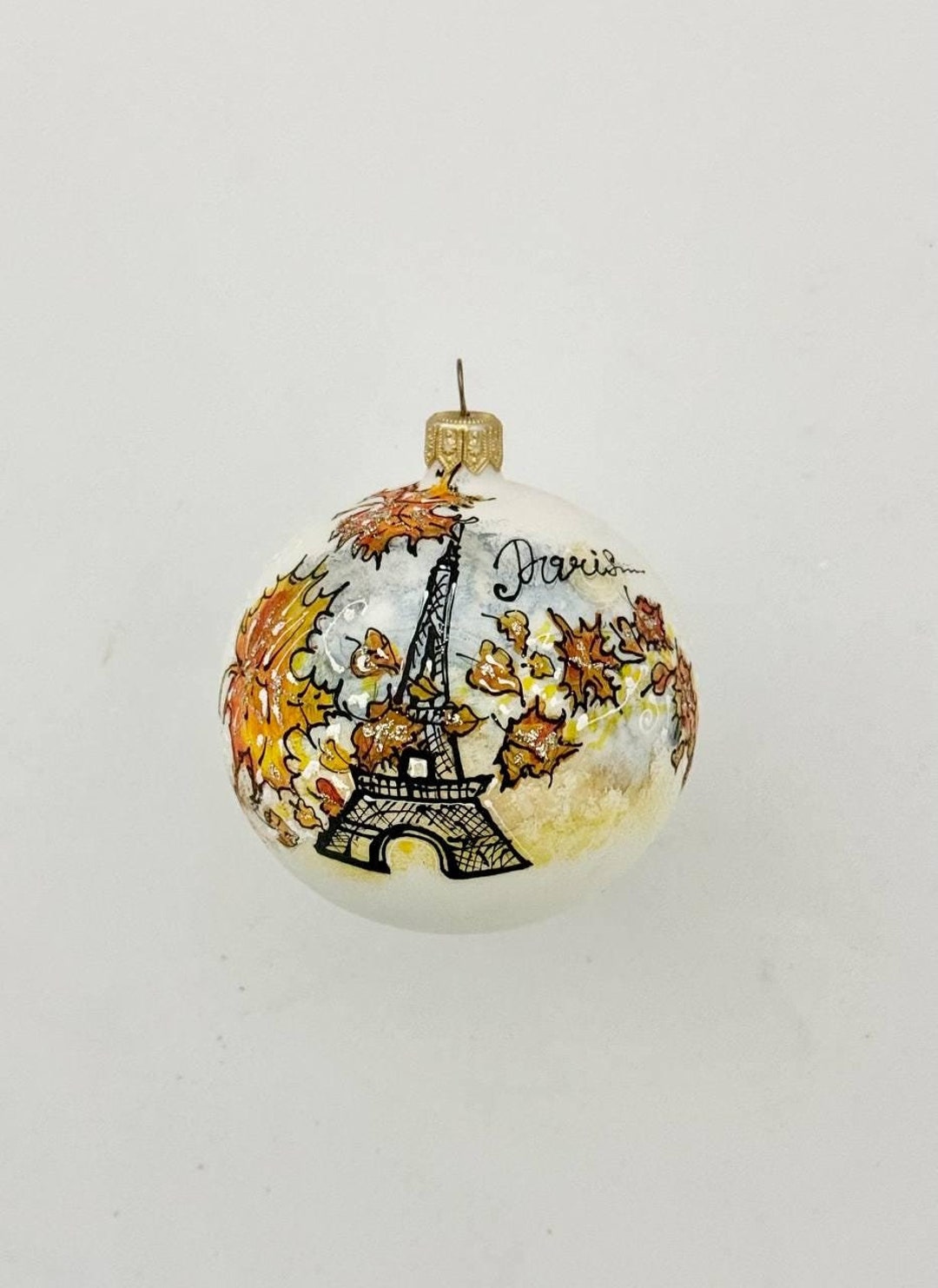秋のパリのガラスのオーナメント、エッフェル塔のお土産、エッフェル塔
