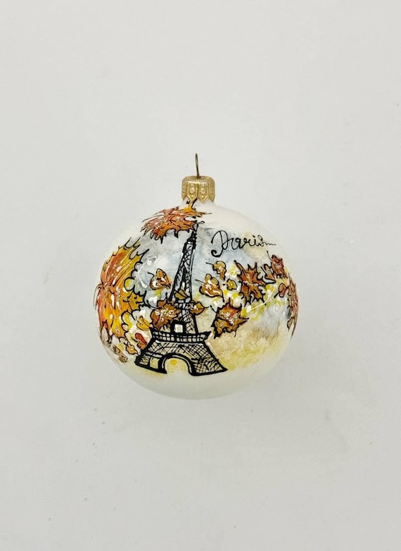 秋のパリのガラスのオーナメント、エッフェル塔のお土産、エッフェル塔