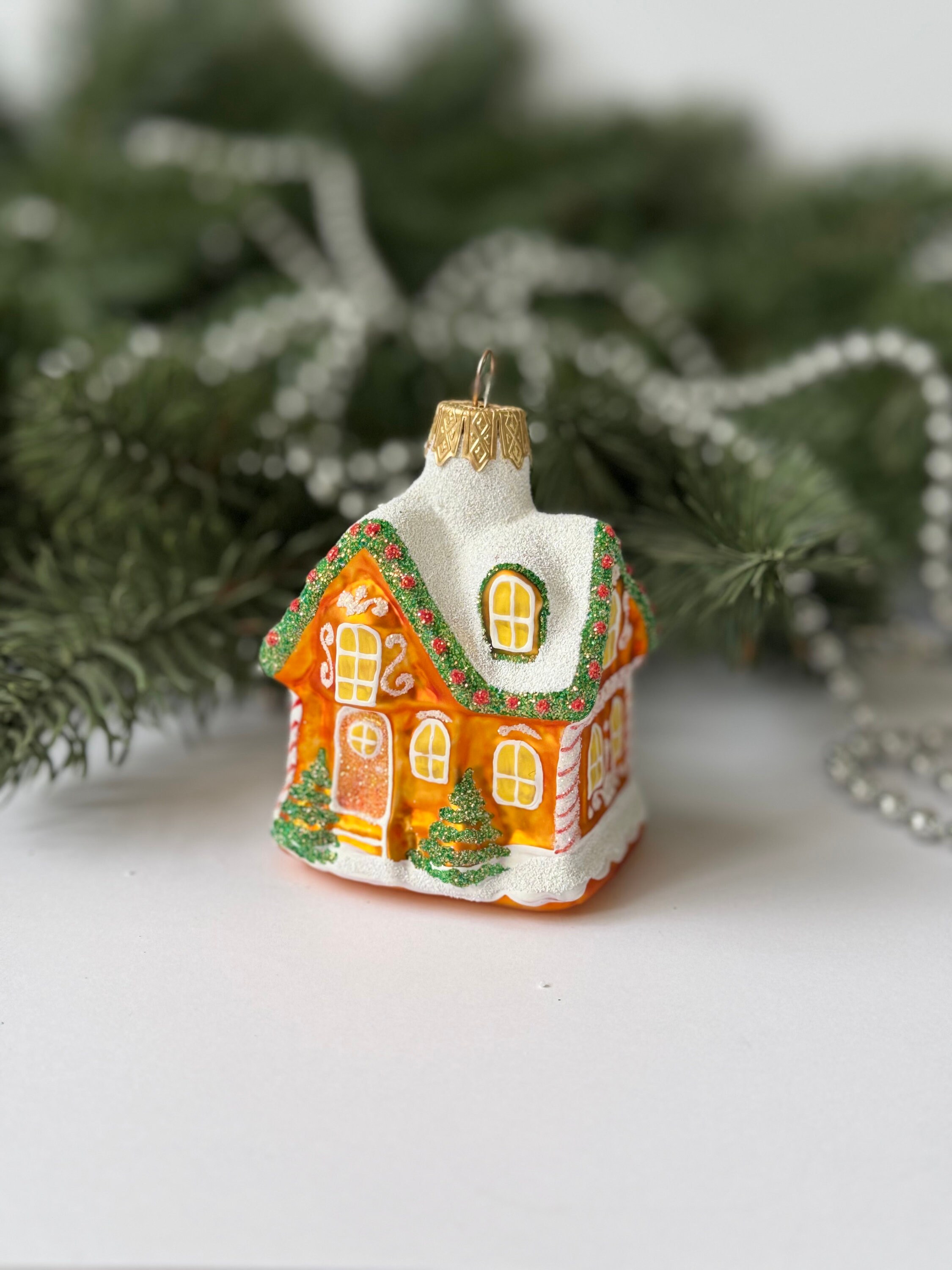 家のガラスのクリスマスオーナメント、クリスマスガラス吊り下げ手描き