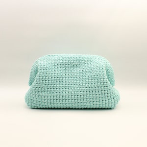Bolsa de crochê Mint - Bolsa de bolinho inspirada em designer com formato de nuvem - Acessório de moda de verão moderno