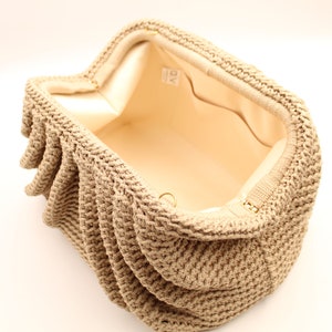 Camel Pouch Bag, Summer Crochet Handbag, Luxury Woven Handbag, Camel Shoulder Bag for Women, Summer Ladies Handbag image 10