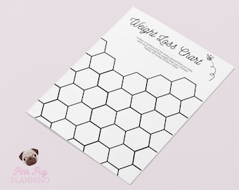 Bee Honeycomb Weight Loss Tracker 35lbs/35kg Motivational Printable Wall or Planner Slimming Instant Download (A4/A5/US Letter/Half Letter)