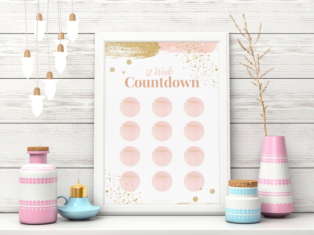 12 Week Weight Loss Tracker Chart Countdown Motivational Printable Wall ...