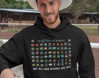 Parco nazionale Campeggio Felpa con cappuccio Black Camp Escursione Felpa con cappuccio Parchi Nazionali regali Park vacation Road trip Hiking Biking Hoodie Gift for Nature Lover