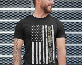 ARMY DAD Shirt Gift for Army dad from daughter from son Soldier Gifts Soldier Shirt Patriotic Army Flag gifts for Men Proud Army Dad