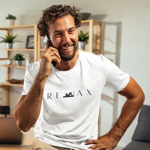 Mens Funny shirts for Men Boyfriend Husband Relax Funny T-Shirt Gift for colleague friend Fathers Day gifts for son dad all day shirt men