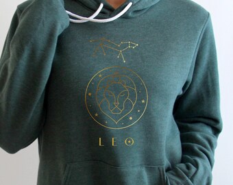 LEO ZODIAC HOODIE Zodiac Sweatshirt Astrology Constellation Gifts Leo Shirt July August Birthday Shirt Gift Spring Summer Fall Hoodie