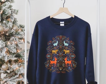 Nordic sweatshirt Cottagecore Shirt Hygge Folkart Nordic Sweater Gifts Swedish Polish Scandinavian Cottage Core Sweatshirt Folk Art