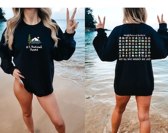 National Park Sweatshirt 63 National Parks Gift Back Print Crewneck Granola Girl Aesthetic National Park Shirt Sweater Pullover Camping gear