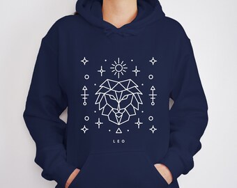 Leo Hooded Sweatshirt Leo zodiac hoodie gifts astrological sign birthday gift for friend sister astrology horoscope sweater Christmas gifts