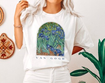 Van Gogh Shirt Lillies Iris Painting Vincent Van Gogh Monet Renaissance Shirt Artist Art teacher gifts Dark Academia tshirts Comfort Colors