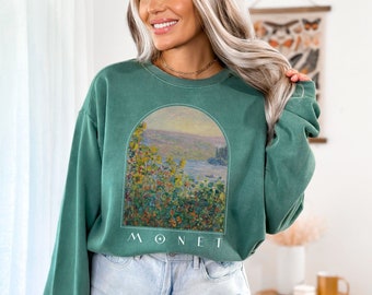 Monet Sweatshirt Claude Monet Comfort colors Crewneck Sweatshirt Art History Artist Shirts Gifts Floral Painting Shirt Gift for her