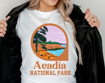 ACADIA National Park Shirt Vintage Graphic tee Road trip shirt WPA National Park Adventure Camping Vacation RV life Hiking Gifts Men Women